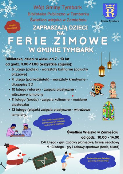 Ferie zimowe w bibliotece i świetlicy